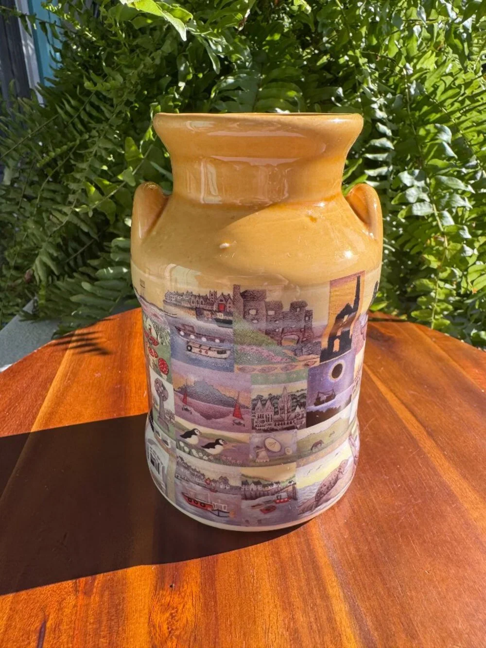 Vintage Presingoll Pottery Cornwall Milk Churn Vase Highlands Landscape